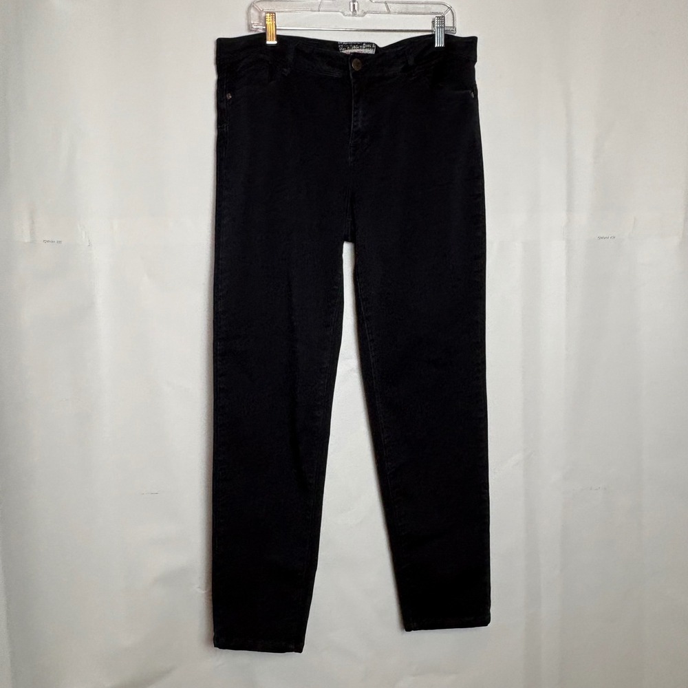 Hot Kiss Womens Black High Rise Slim‎ Straight Leg Jeans Plus Size 18